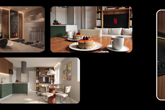 realistic 3d interior design projects