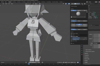 create low poly 3d character retro ps1 n64 ps2 style for game and 3d animation