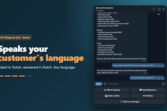 build an ai telegram bot for your cafe, restaurant or salon