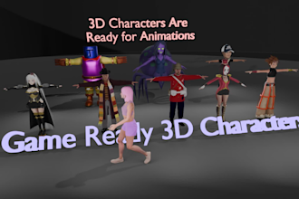 create game ready 3d characters for unity and ue, animations and 3d printing