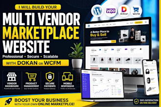 build a multi vendor ecommerce marketplace website and multi vendor website