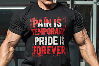 create motivational gym t shirt typography designs