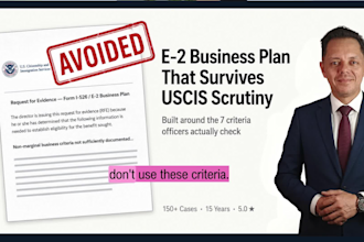 write a strong e2 visa business plan for uscis investor visa approval