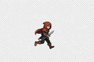 create 16x16 32x32 pixel art sprite sheet animation pixel character animation