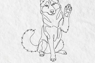 create a professional digital line art illustration