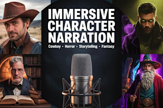 create gruffy cowboy voice over for western stories games and narration