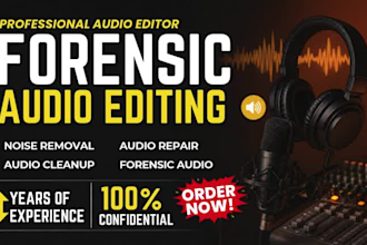 do forensic audio editing, noise reduction, cleanup, voice enhancement