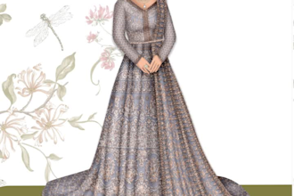 design south asian bridal outfit illustration digitally