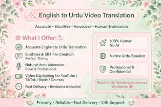 translate english video to urdu with accurate subtitles