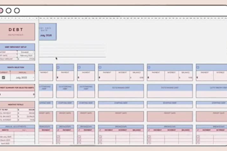 monthly budget tracker google sheets expense savings goals planner debt payoff