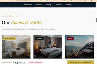 design a responsive hotel website with booking system