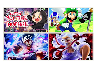 create custom cartoon youtube thumbnail designs