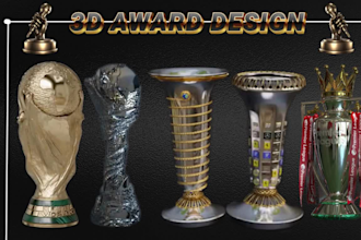 design 3d trophy 3d award, medals, football sport trophy, 3d award cup animation
