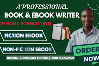 ghostwrite your romance or christian book, fiction and non fiction ebook writer