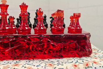 create a custom handmade epoxy resin chess set