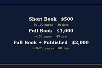 be your book ghostwriter for a memoir, business book or self help book