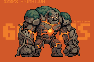 pixel art bosses, characters and sprite animations