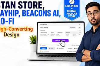 setup stan store, payhip, beacons ai, kofi shop and digital product store