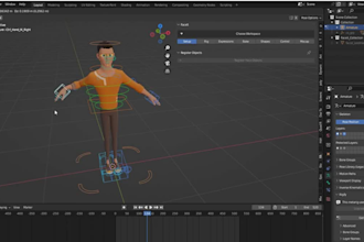 rerig 3d human character in blender,facial blendshapes for livelink,3d robot rig
