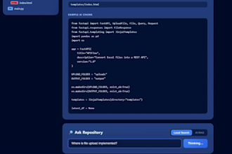 build a fastapi ai codebase assistant with hybrid search and optional rag