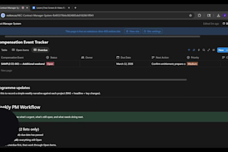 set up a notion dashboard for construction project management nec