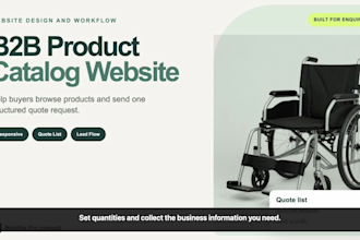 build a b2b product catalog website with a quote request system