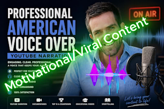 do engaging american male voice over for youtube narration