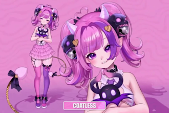 design and rig pro vtuber character in live2d, for vtuber model and vtube studio
