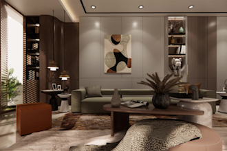 design modern and functional living room interior