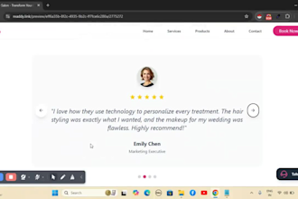 create a beauty salon booking website in 1 day