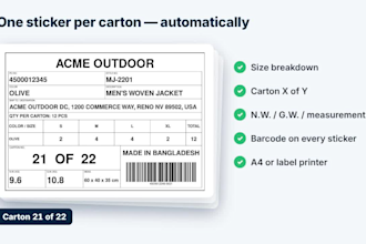 automate your packing list, invoice and carton stickers in excel