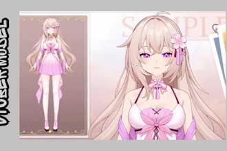 do custom 3d vtuber model live2d vtuber model vtuber rigging chibi vtuber