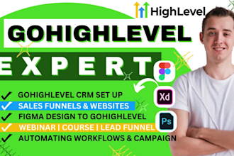 design, redesign or clone gohighlevel website, go high level sales funnel expert