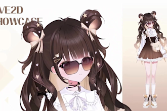 design live2d model, 2d vtuber model, anime vtuber model, 2d pngtuber model