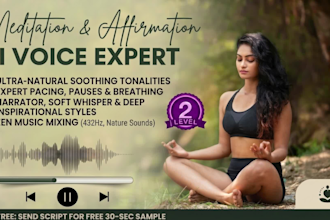 record a relaxing meditation and affirmation voiceover with a soothing ai voice