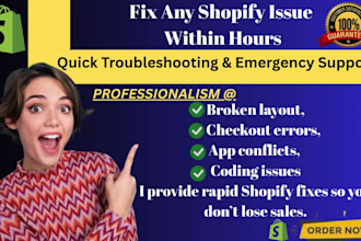 fix shopify bugs, liquid, shopify expert developer