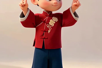 3d chinese sentence learning animation for kids