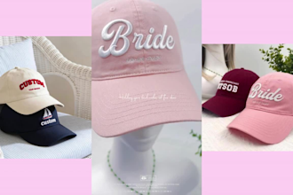 do fast high quality 3d puff cap hat embroidery digitizing dst pes jef emb file