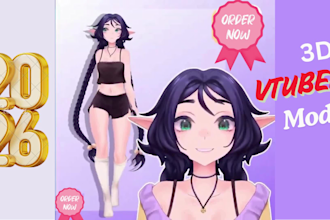 deliver custom 3d vtuber model, anime or chibi model, vtuber model commission