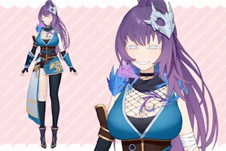 design vtuber model live2d rigging 2d vtuber model for vtube studio