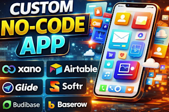 custom no code app, xano, airtable, glide, softr, budibase, appsheet, baserow