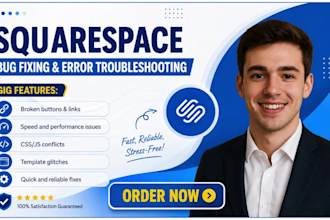 fix squarespace bugs errors, squarespace website broken layouts fast, bug fixing