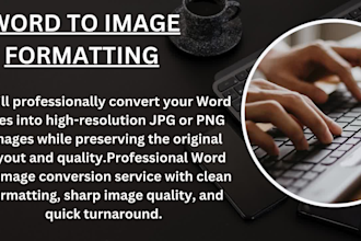 do text typing, word formatting, and word to jpg png conversion