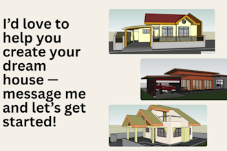 design a house floor plan and 3d model in sketchup