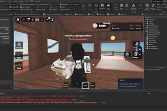 develop full roblox game with roblox map, roblox scripting, weapon, 3d model