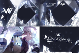 create animated stream overlay, vtuber overlay, logo, banner for twitch youtube