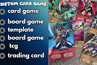 design custom card game and board game graphics, tcg, trading cards templates