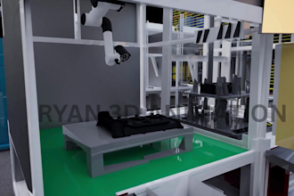 do 3d industrial robotic arm animation technical explainer 3d factory warehouse