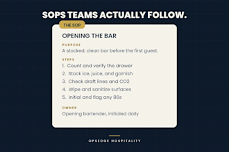 write custom restaurant sops, checklists, and an operations manual