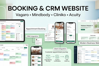 build vagaro mindbody gymdesk zoho cliniko acuity booking crm wellness website